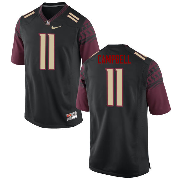 Men #11 George Campbell Florida State Seminoles College Football Jerseys-Black - Click Image to Close